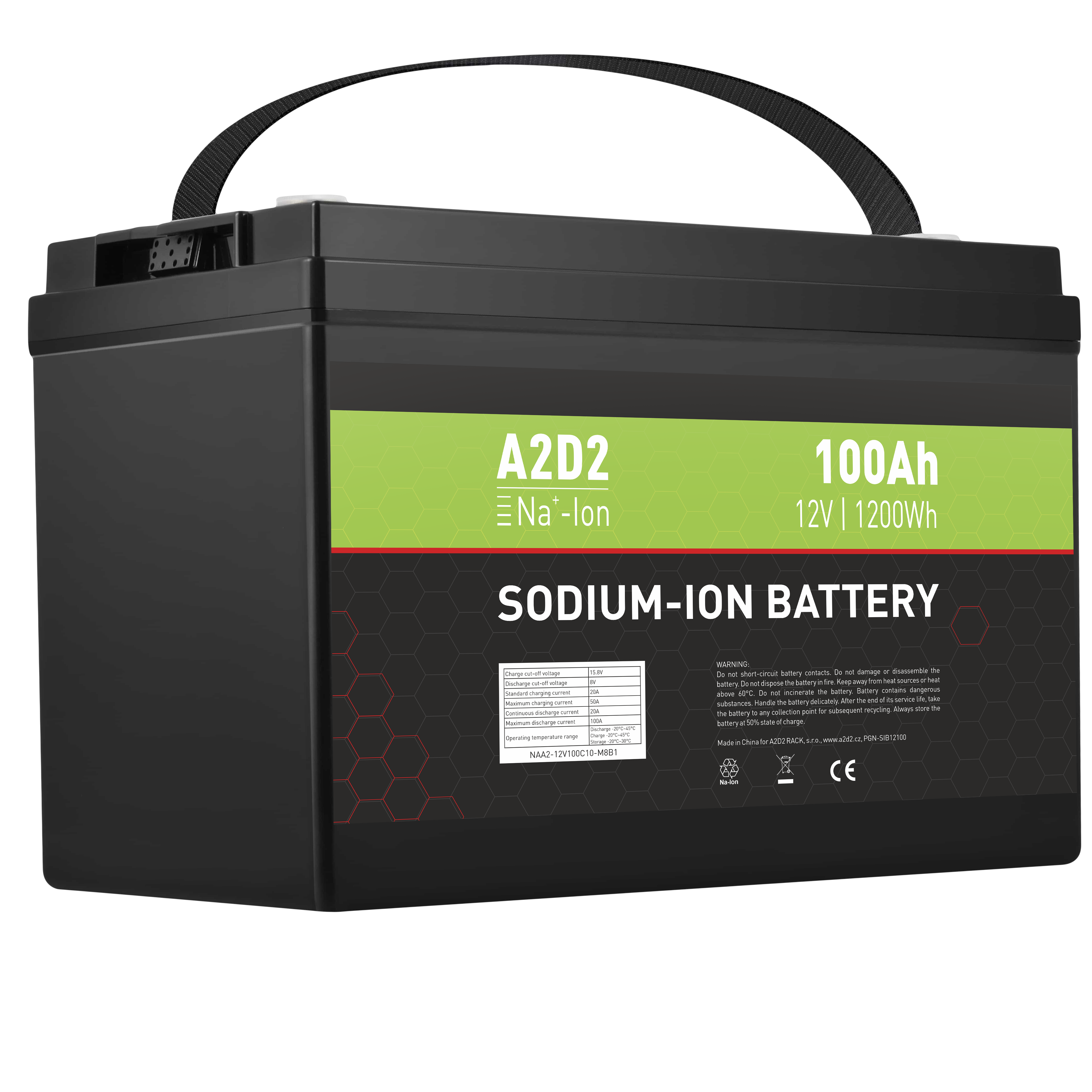 A2D2 baterie Sodium-Ion 12V 100Ah M8